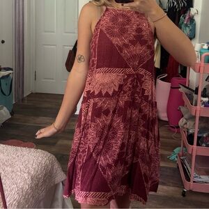 O'Neill Burgundy Floral Midi Dress